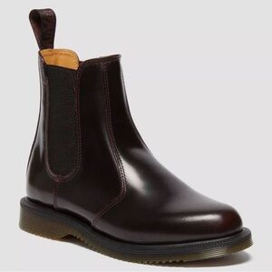 Dr. Martens Black Ankle Boots - cherry red
